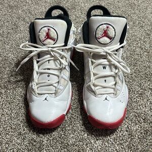 Nike air Jordan 6 Rings white University red black 6.5Y